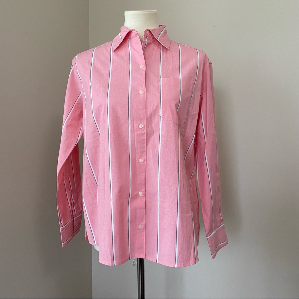 Pink Striped Button-Up Shirt